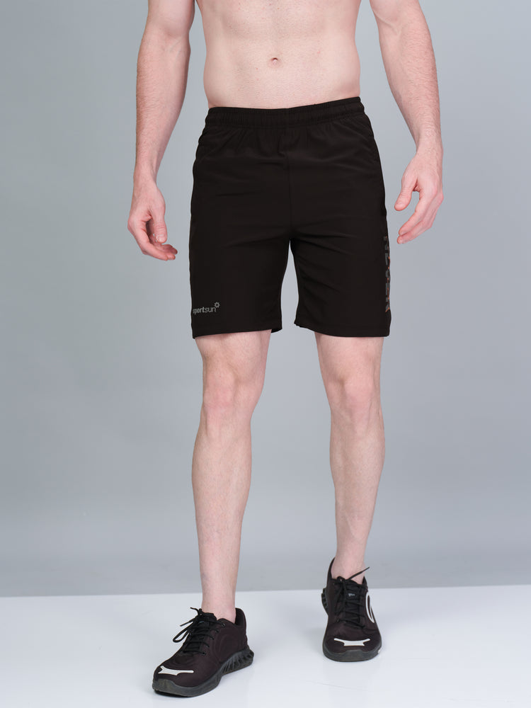 Sport Sun Printed NS Lycra Black Shorts for Men
