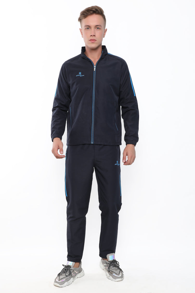 Sport Sun Micro Poly Printed Men Navy Blue Track Suit