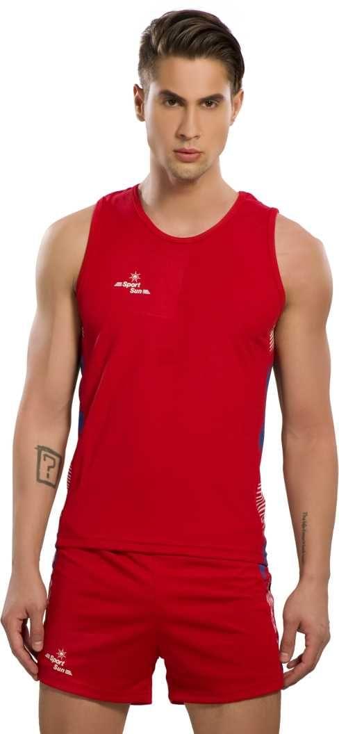 Sport Sun Solid Men Red Athletic Kit