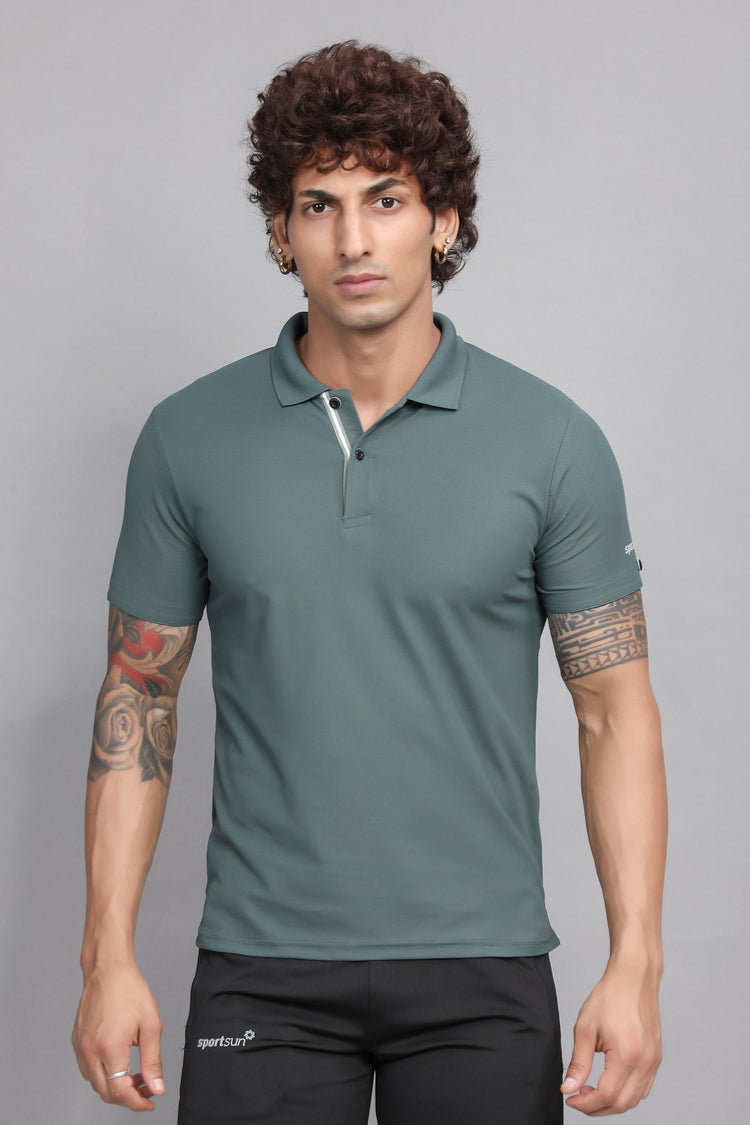 Sport Sun Max Polo Green T shirt for Men