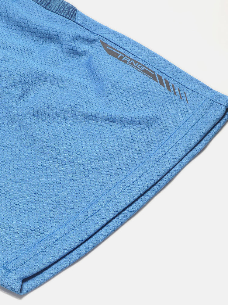 Sport Sun Men Self Design Sky Blue Dry Fit Shorts
