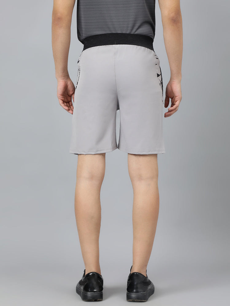 Sport Sun Light Grey Printed Men NS Lycra Shorts