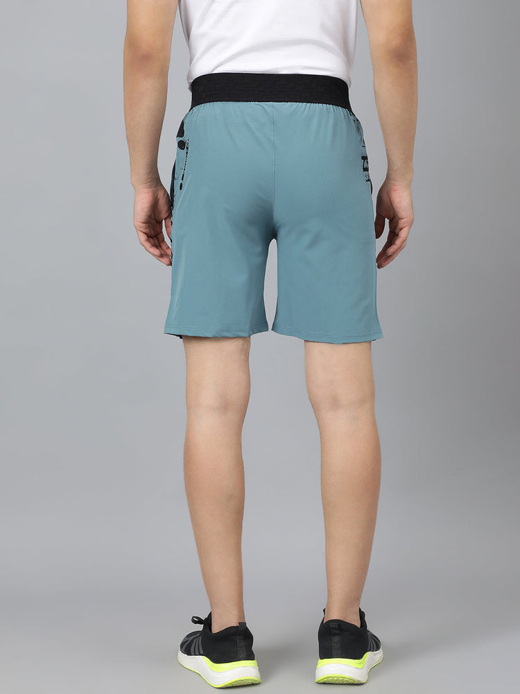 Sport Sun Ice Blue Printed Men NS Lycra Shorts
