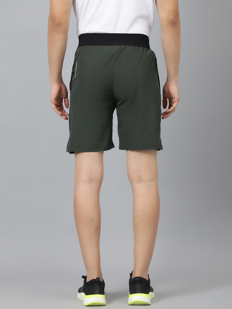 Sport Sun Olive Printed Men NS Lycra Shorts