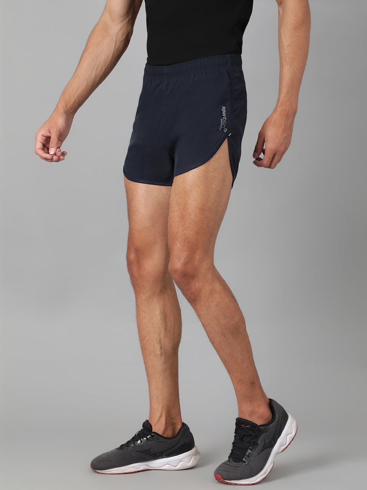 Sport Sun Solid Men NS Lycra Navy Blue Running Shorts