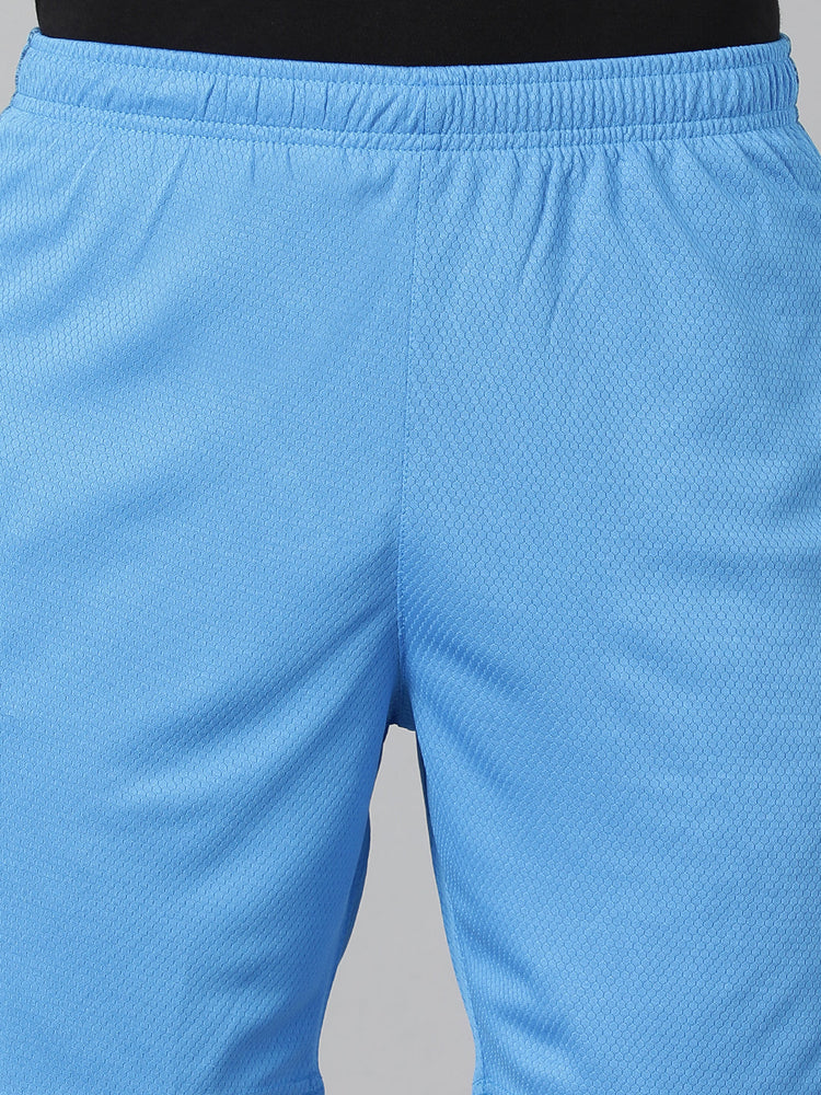 Sport Sun Men Self Design Sky Blue Dry Fit Shorts