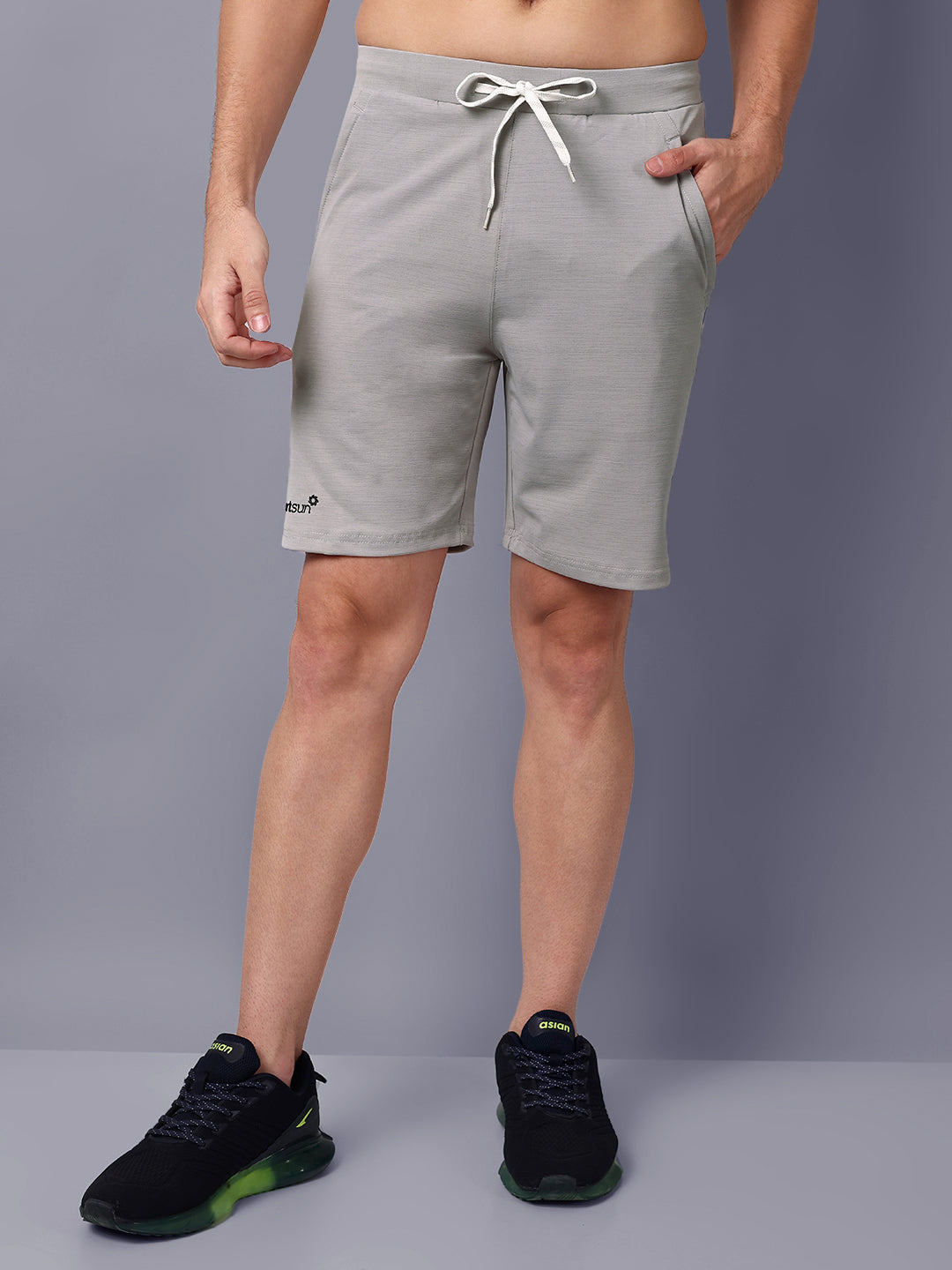 Men grey cheap sweat shorts