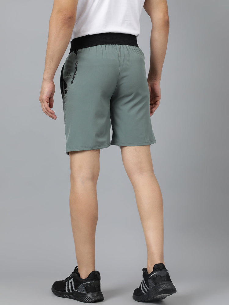 Sport Sun Green Printed Men NS Lycra Shorts