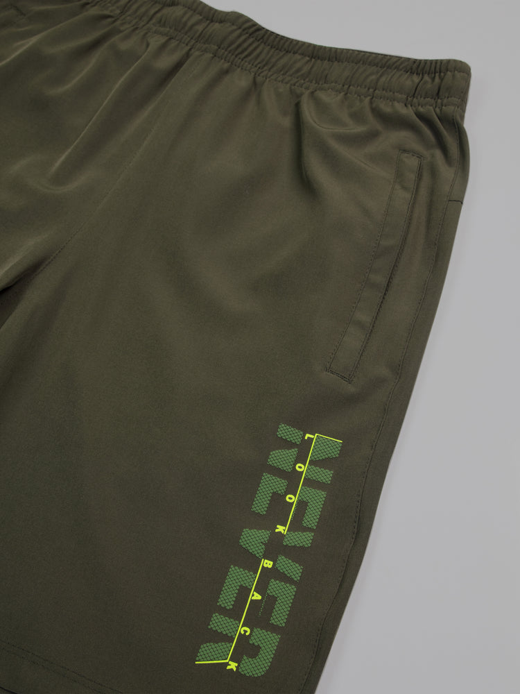 Sport Sun Printed NS Lycra Olive Shorts for Men