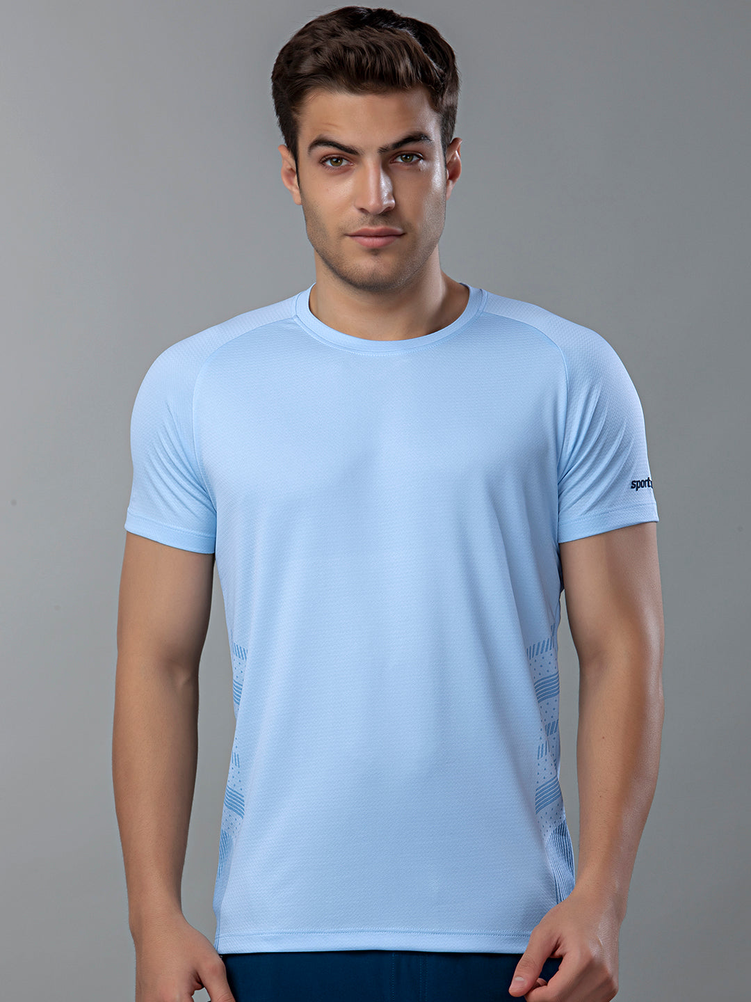 Sport Sun Active Round Neck Sky Blue T Shirt