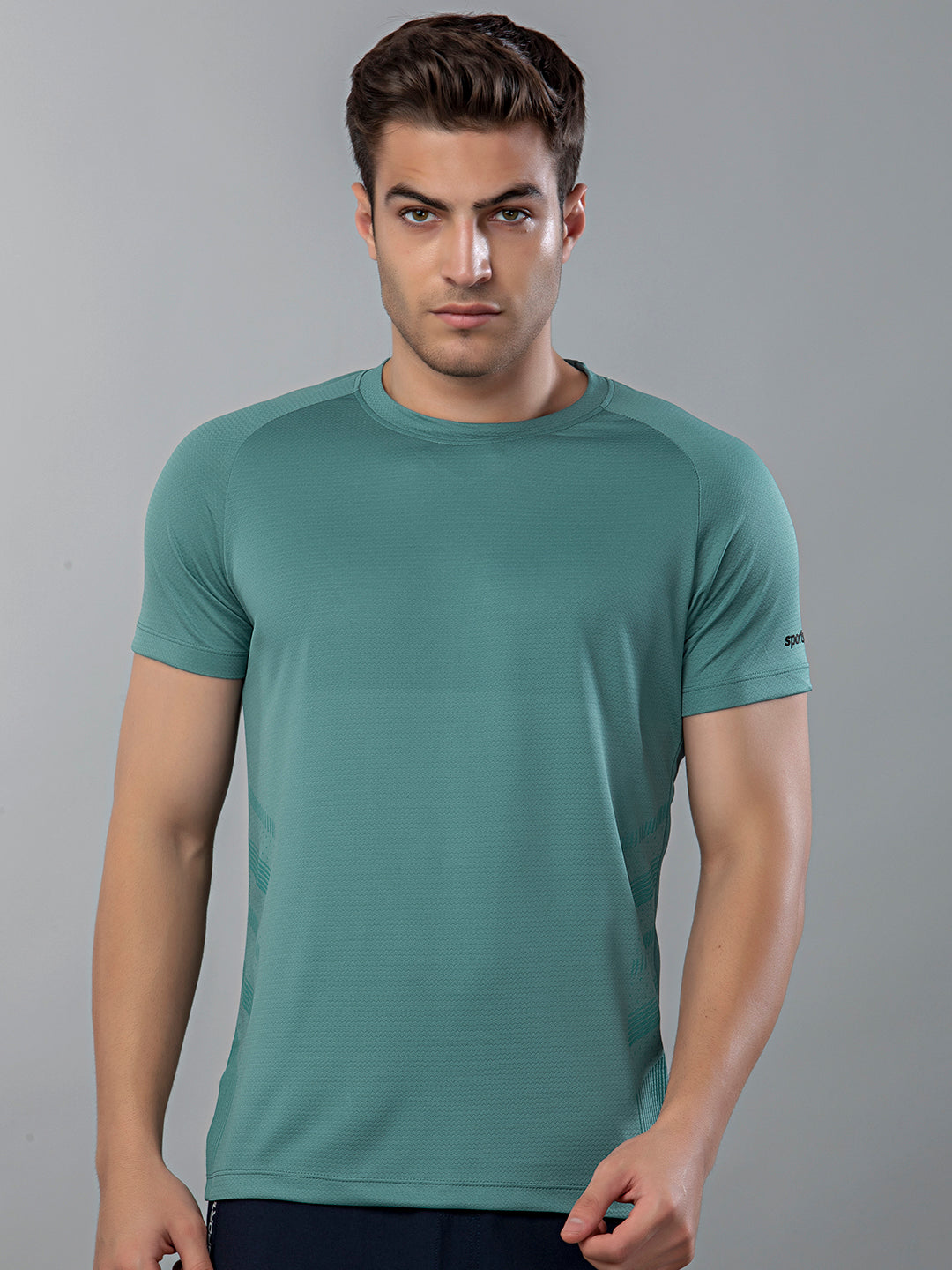 Sport Sun Active Round Neck Green T Shirt