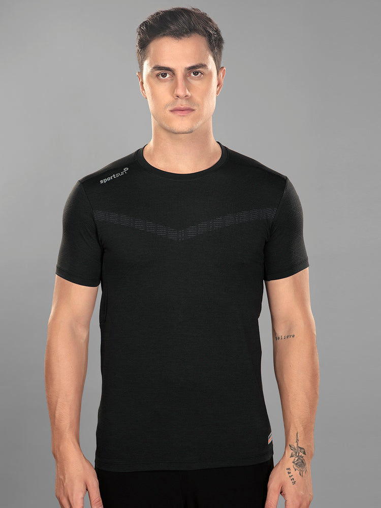 Sport Sun Playcool Pro Round Neck Black T Shirt