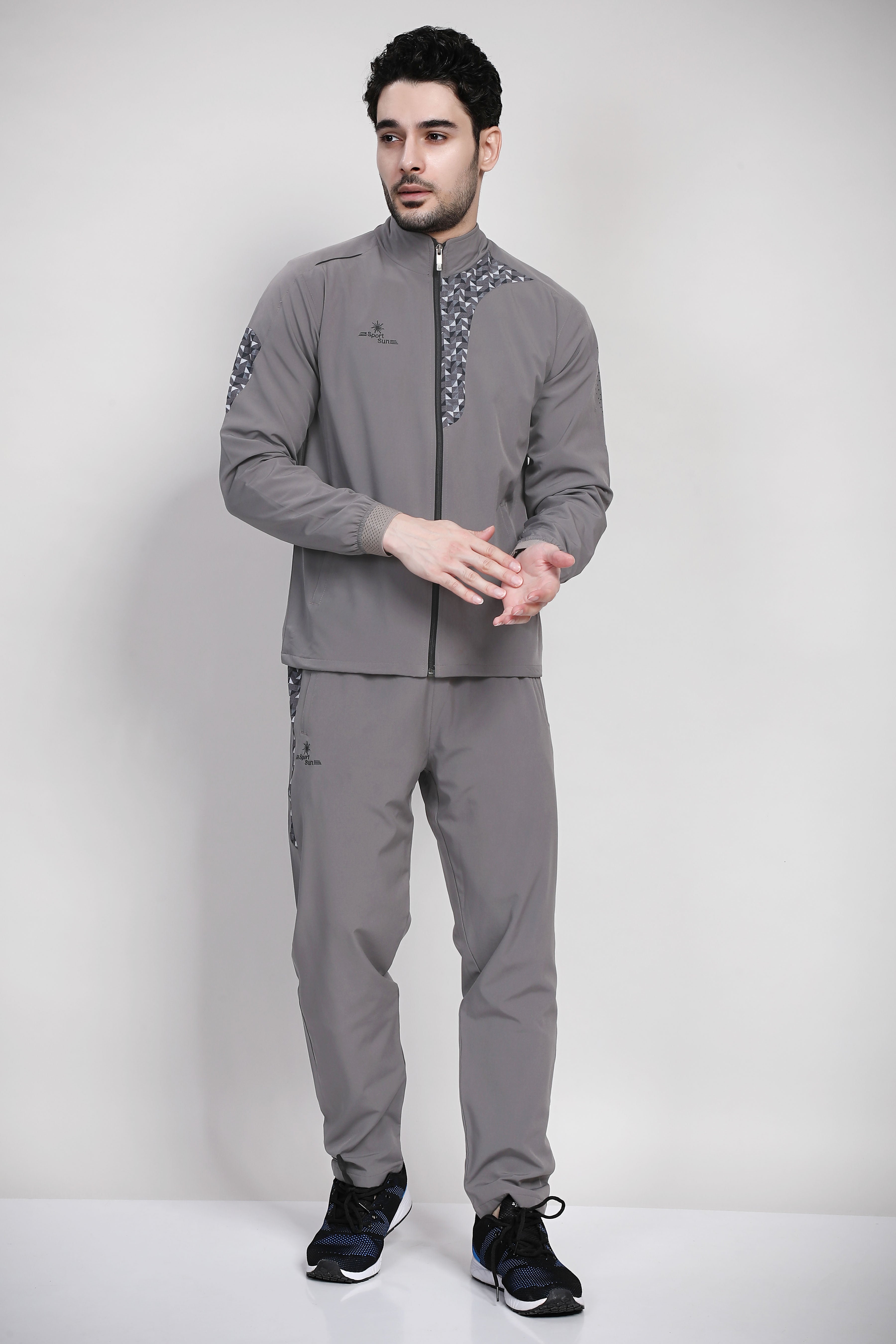 Sport Sun Micro Poly Charcoal Track Suit