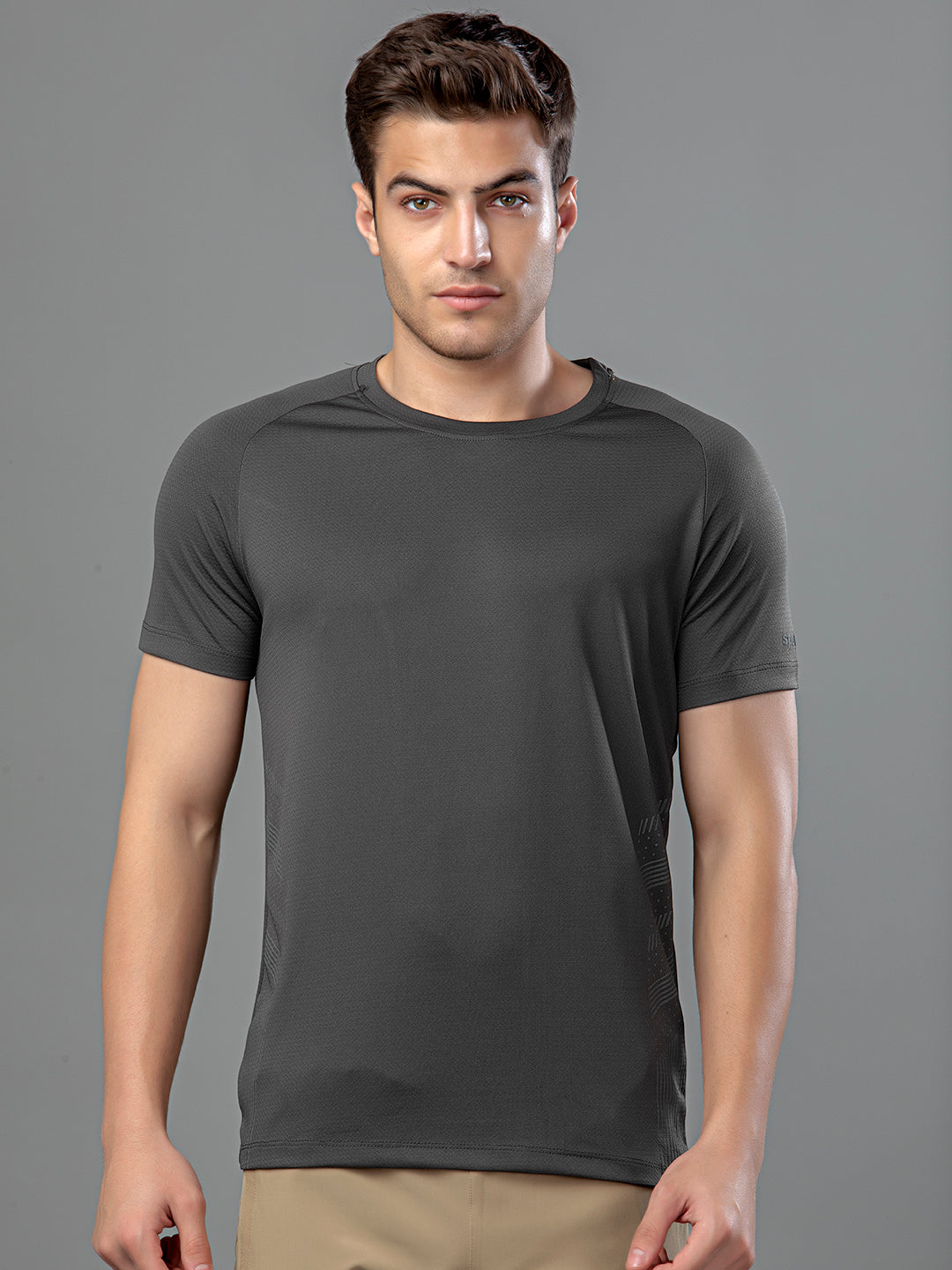 Sport Sun Active Round Neck Dark Grey T Shirt