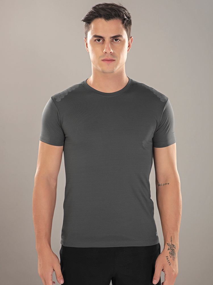 Sport Sun Active Round Neck Dark Grey T Shirt