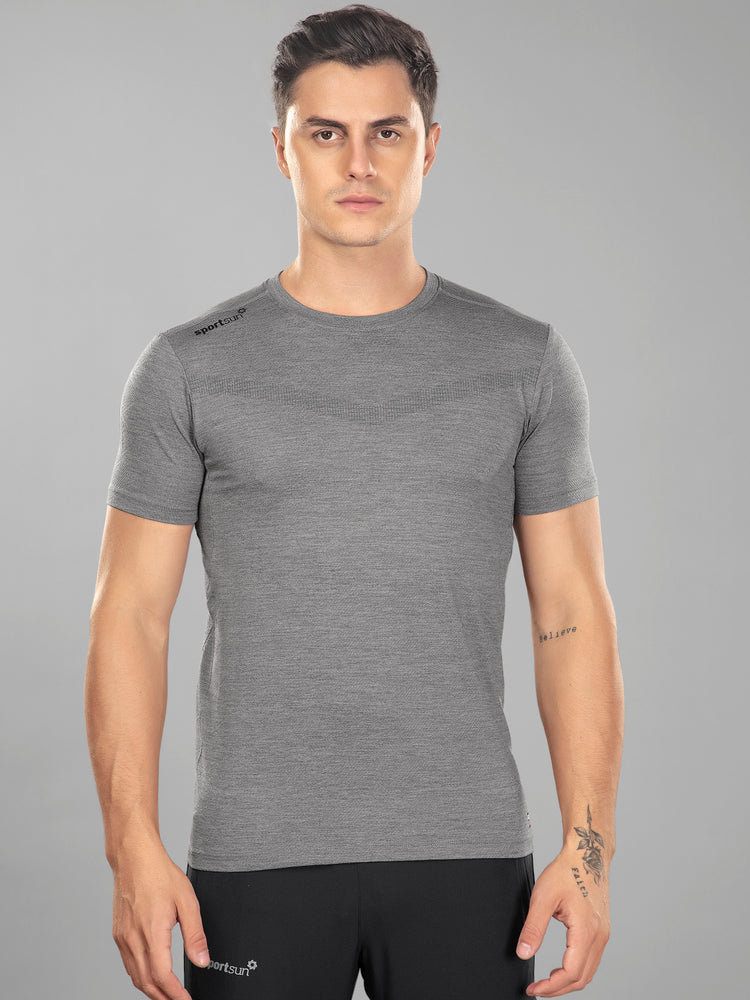 Sport Sun Playcool Pro Round Neck Charcoal T Shirt