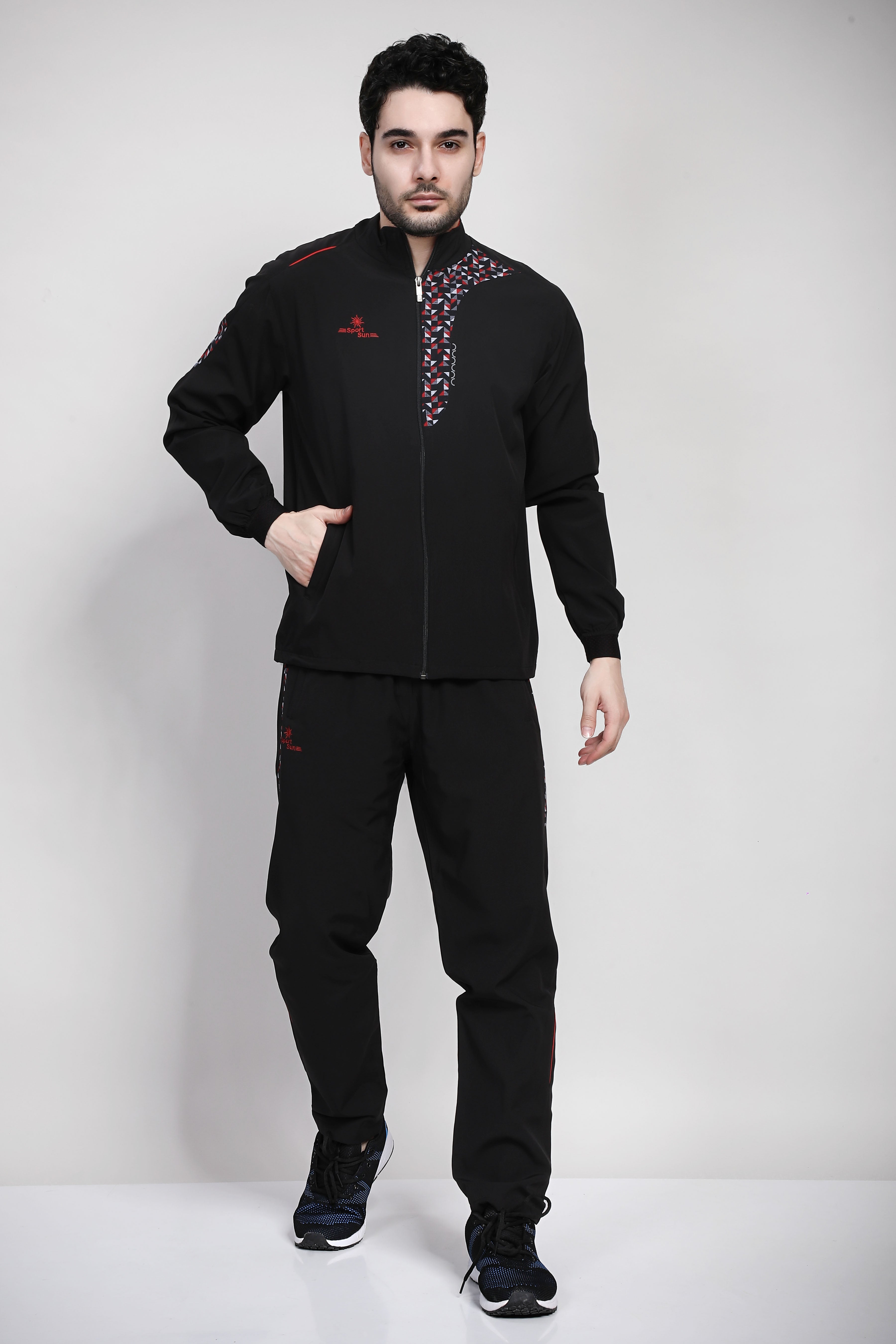 Sport Sun Micro Poly Black Track Suit