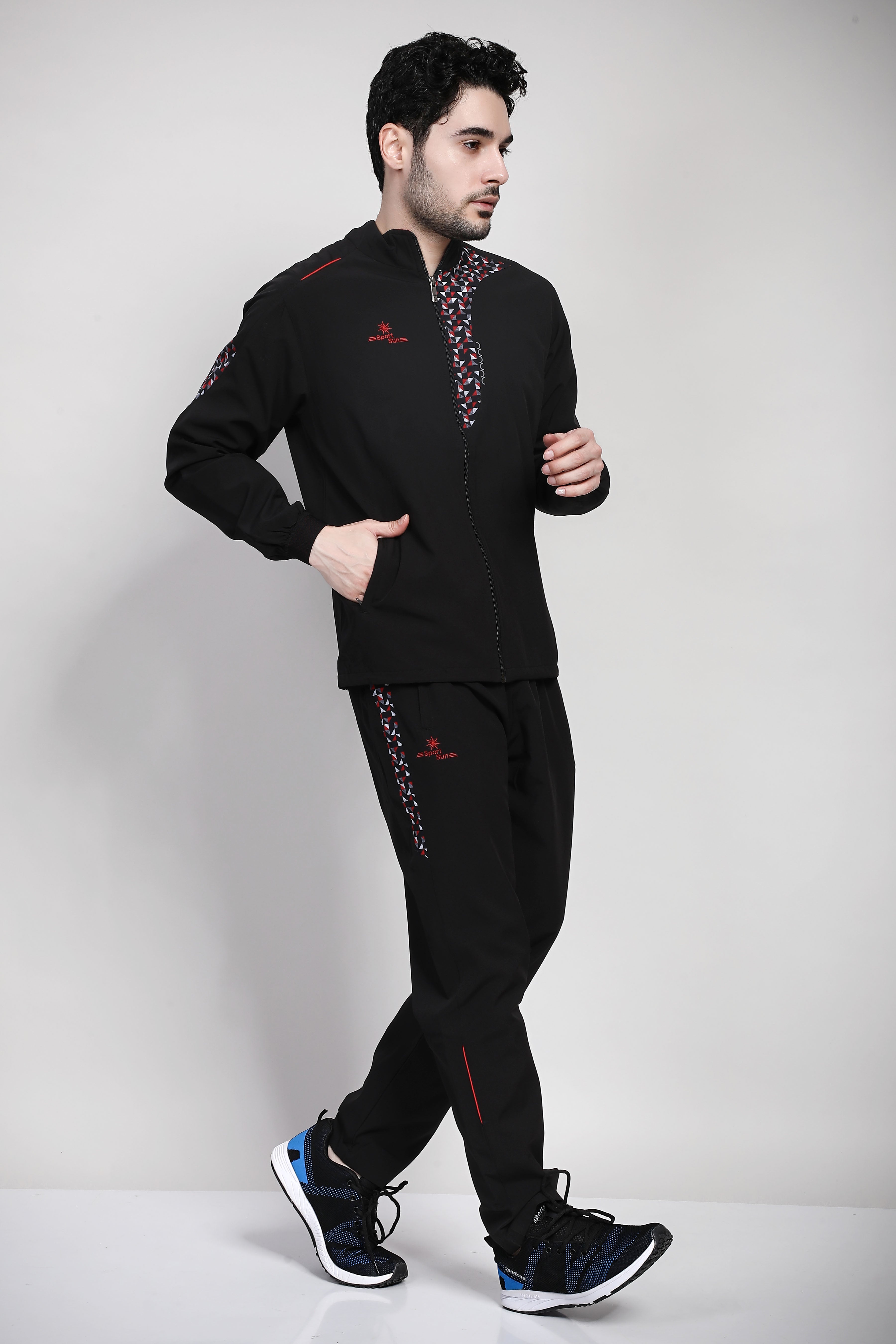 Sport Sun Micro Poly Black Track Suit