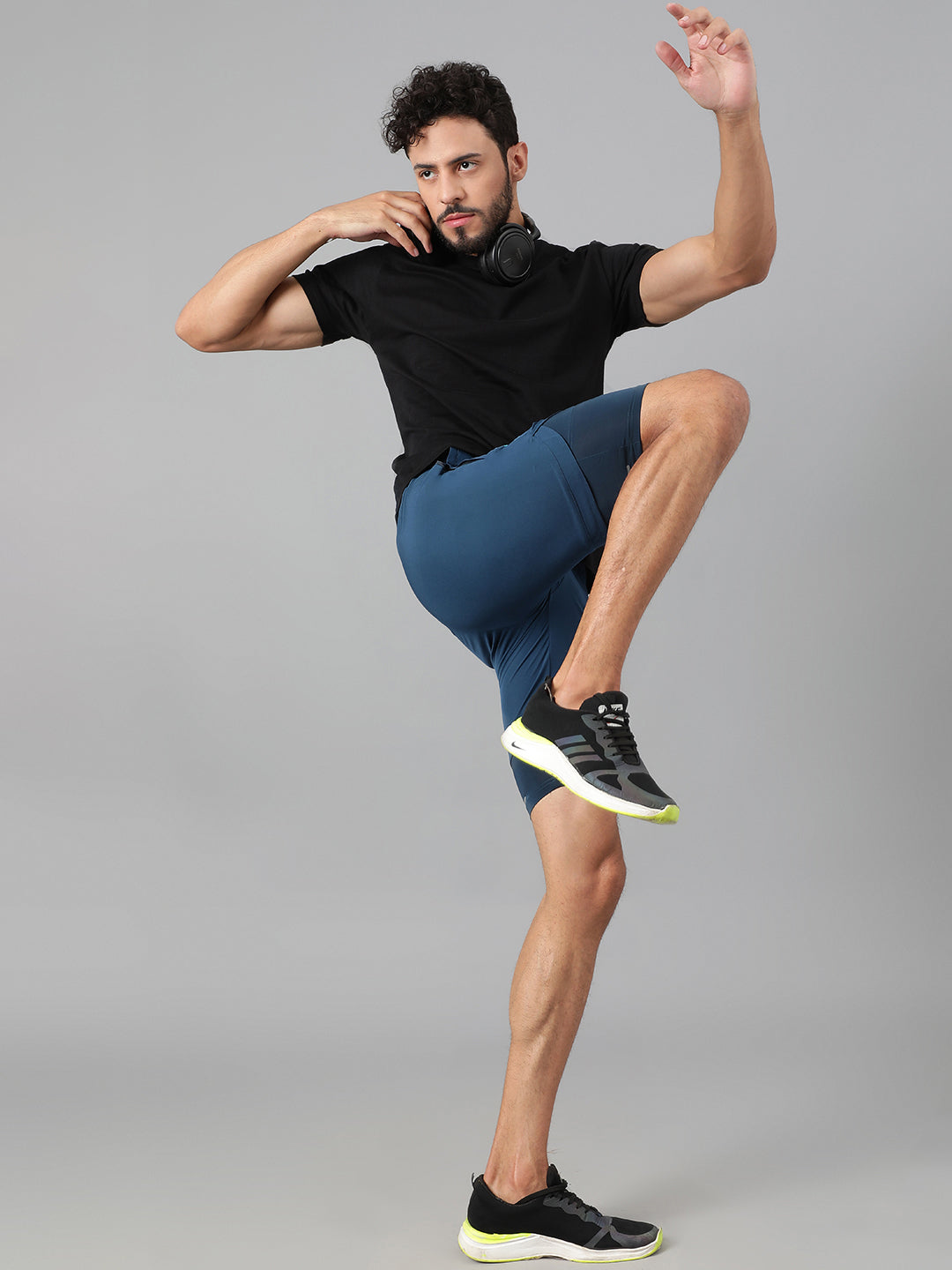 Sport Sun Solid Men NS Lycra Airforce Compression Shorts