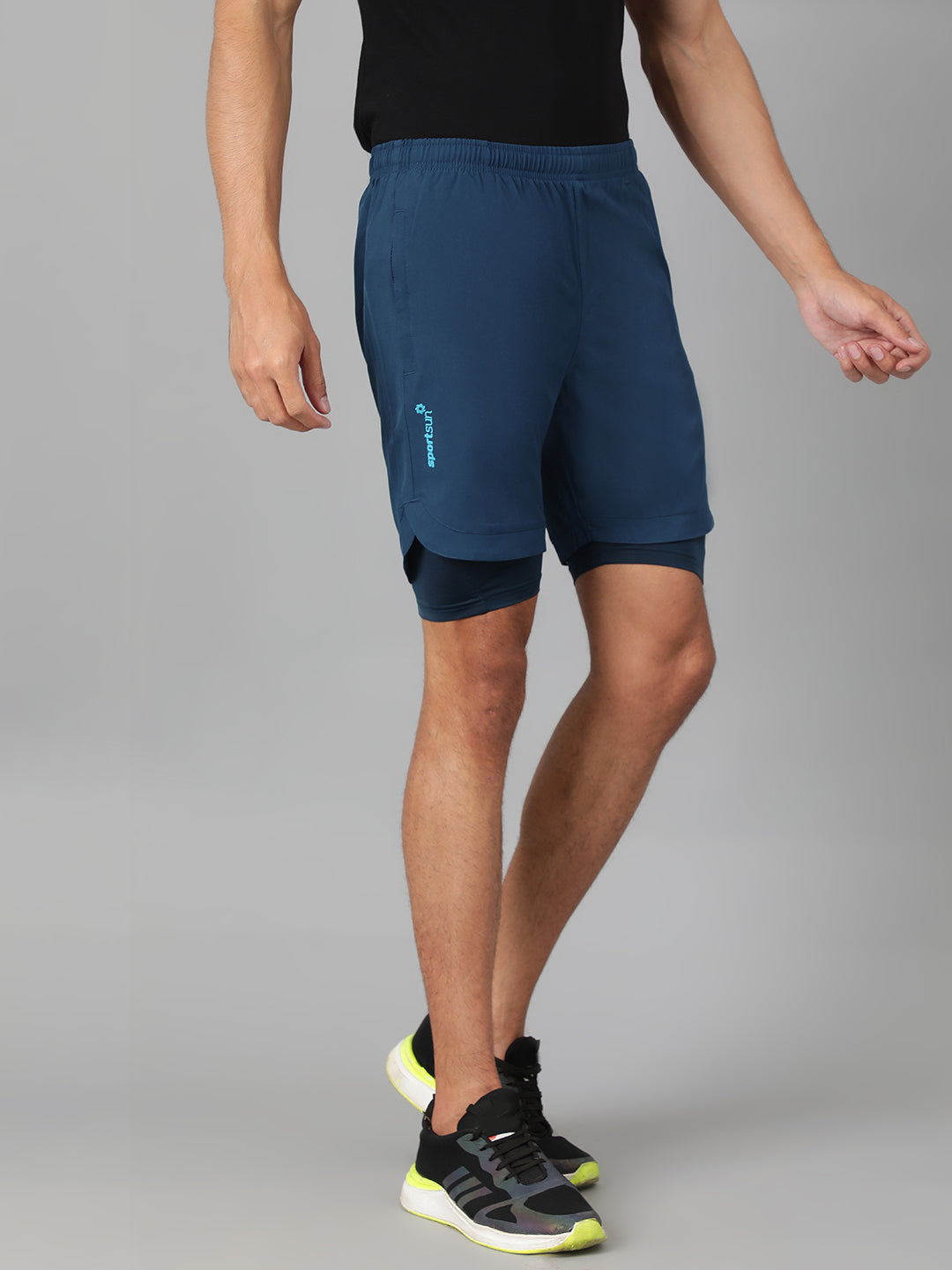 Sport Sun Solid Men NS Lycra Airforce Compression Shorts