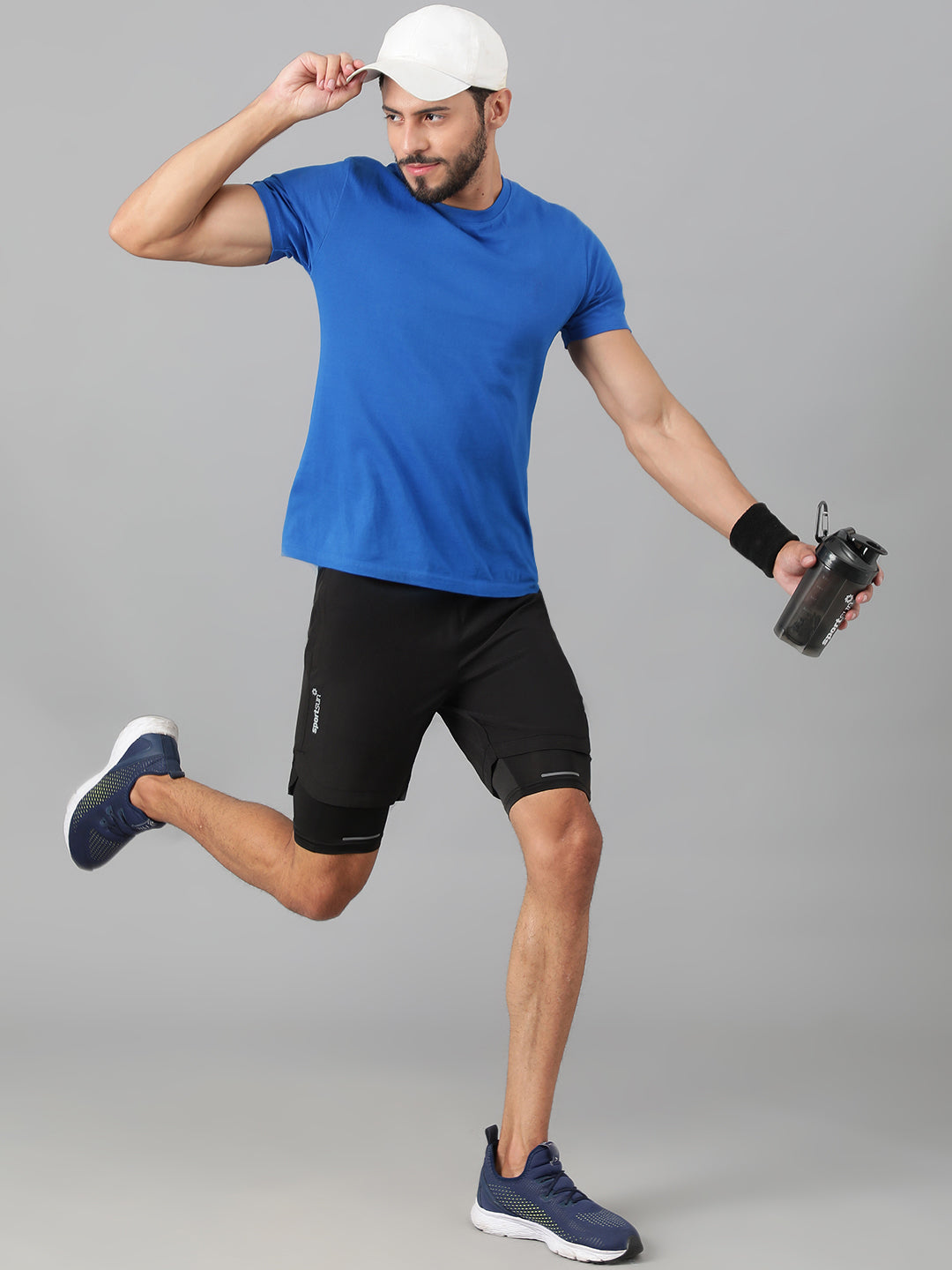 Sport Sun Solid Men NS Lycra Black Compression Shorts