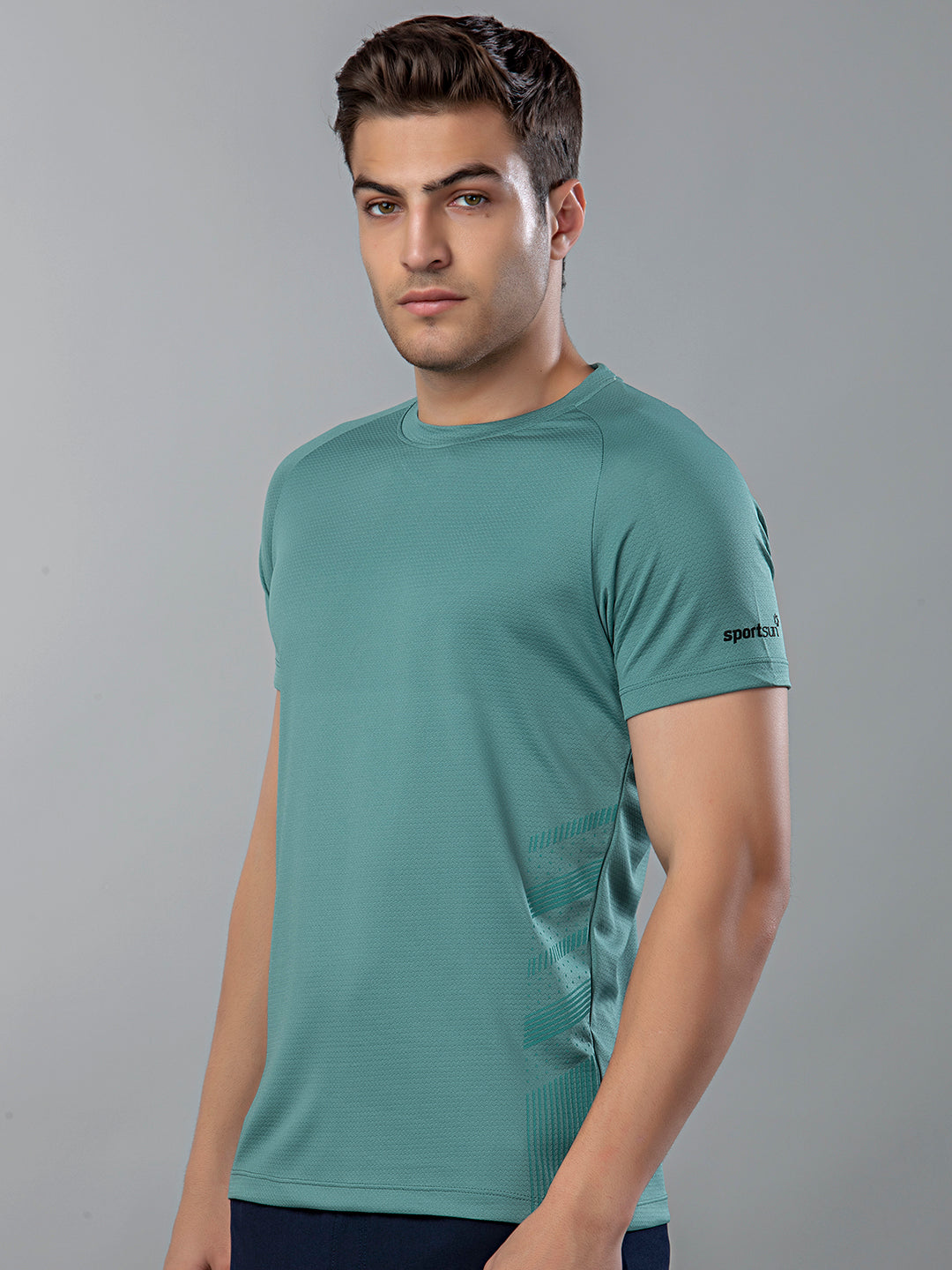 Sport Sun Active Round Neck Green T Shirt