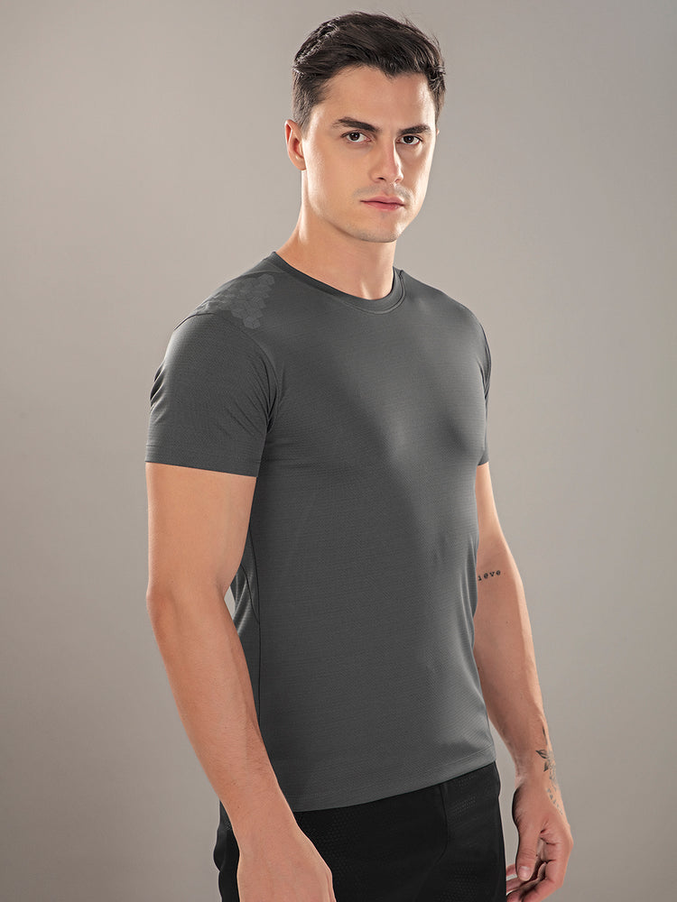 Sport Sun Active Round Neck Dark Grey T Shirt