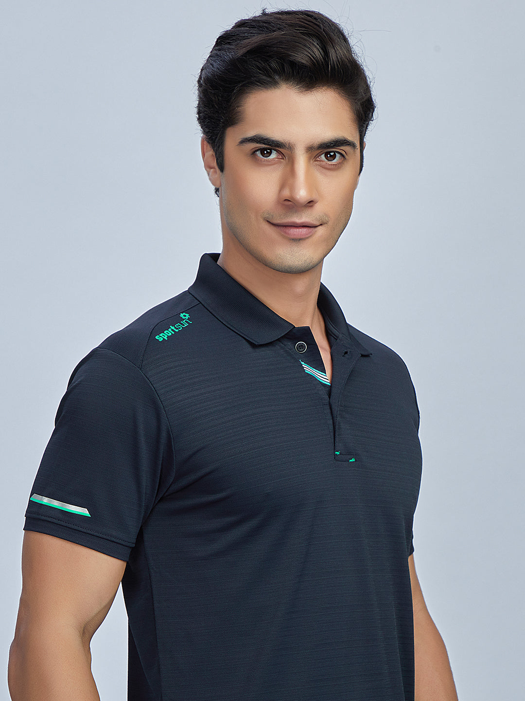 Sport Sun Playcool Polo Navy Blue T Shirt