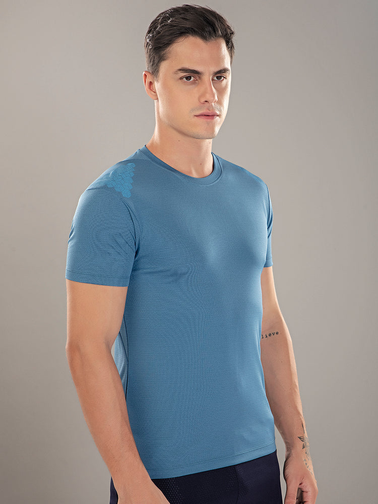 Sport Sun Active Round Neck Ice Blue T Shirt