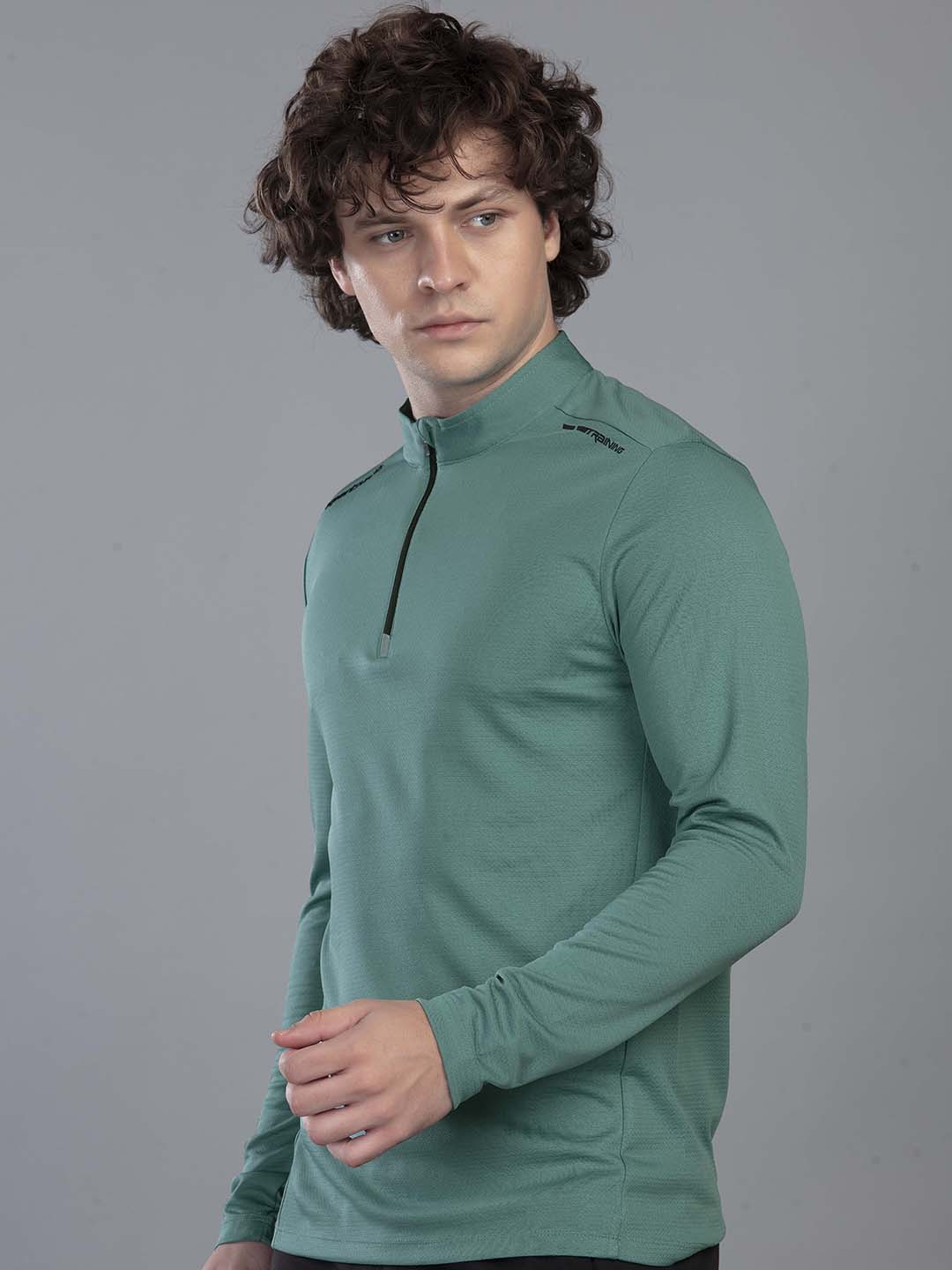 Men's Zipper Chinese Collar Performance T Shirt