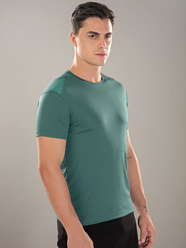 Sport Sun Active Round Neck Green T Shirt