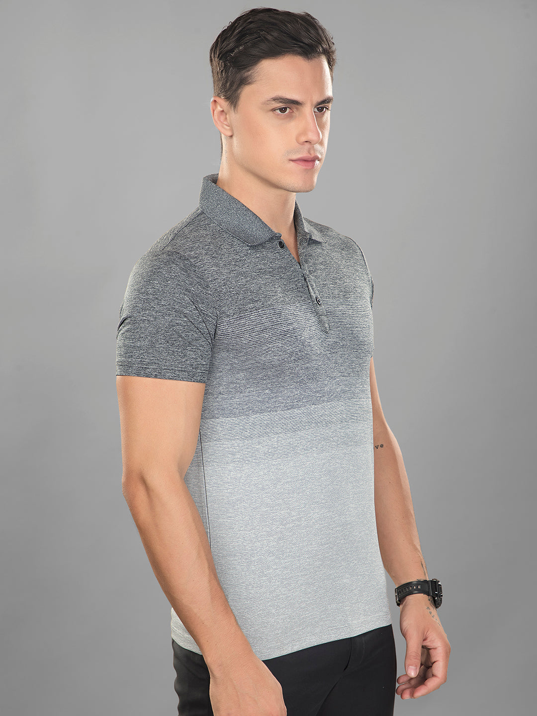 Sport Sun Stripe Polo Light Grey T Shirt