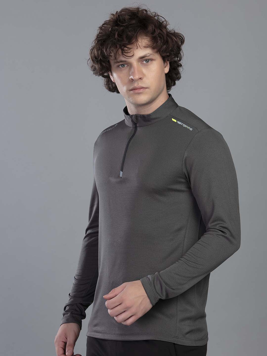 Men's Zipper Chinese Collar Performance T Shirt