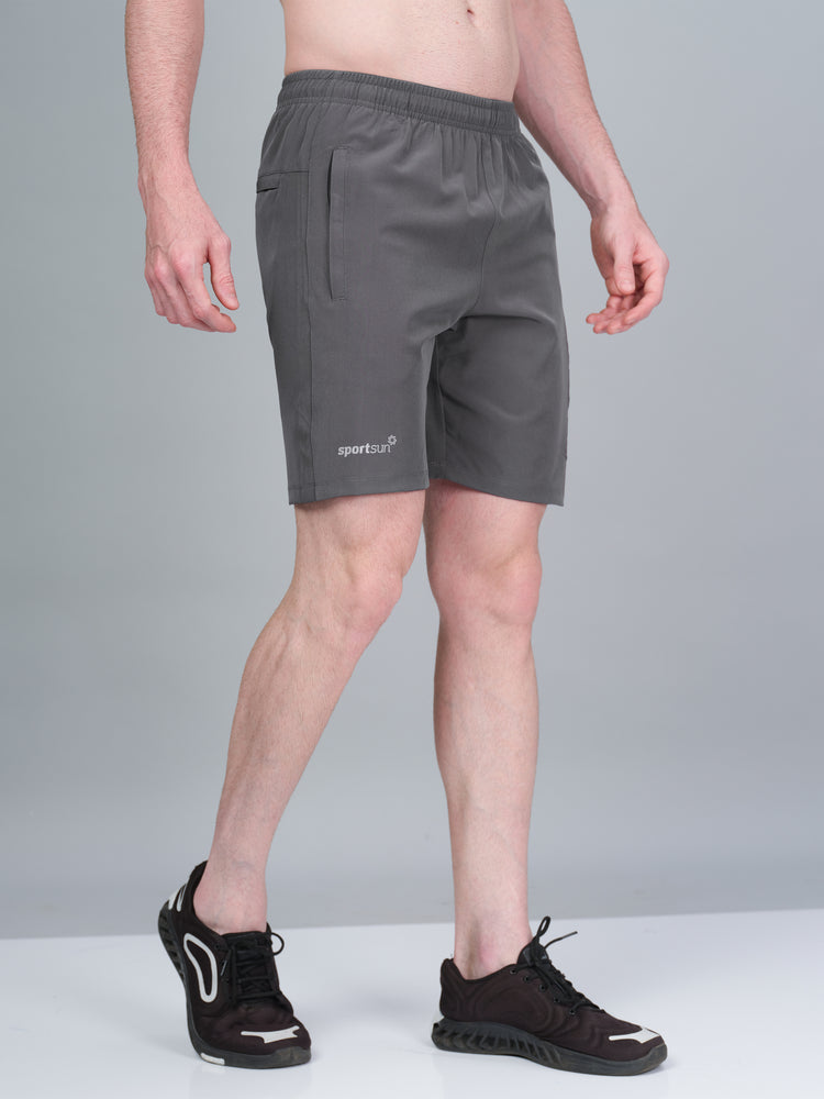 Sport Sun Printed NS Lycra Dark Grey Shorts for Men