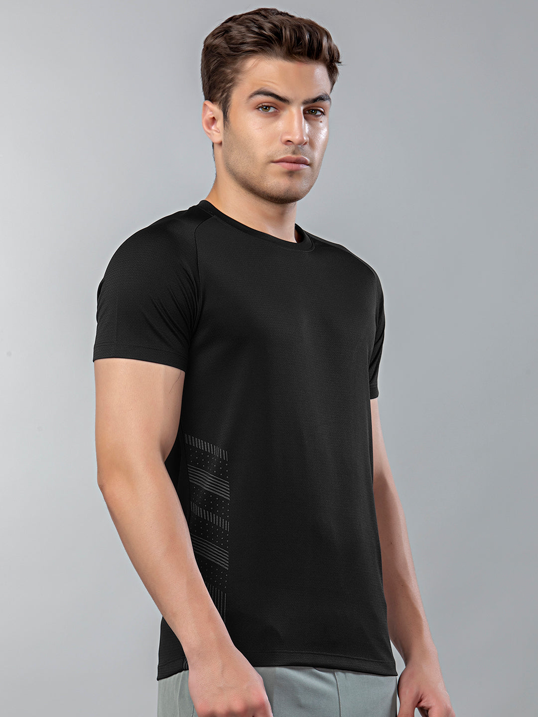 Sport Sun Active Round Neck Black T Shirt