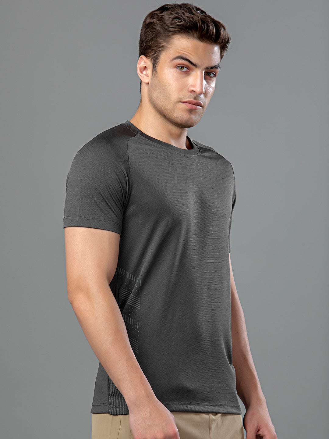 Sport Sun Active Round Neck Dark Grey T Shirt