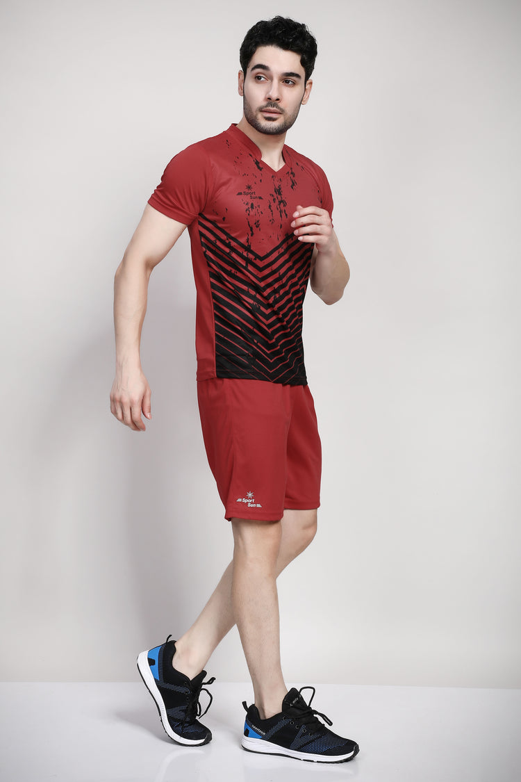 Sports Navy Red Football Kit For Men