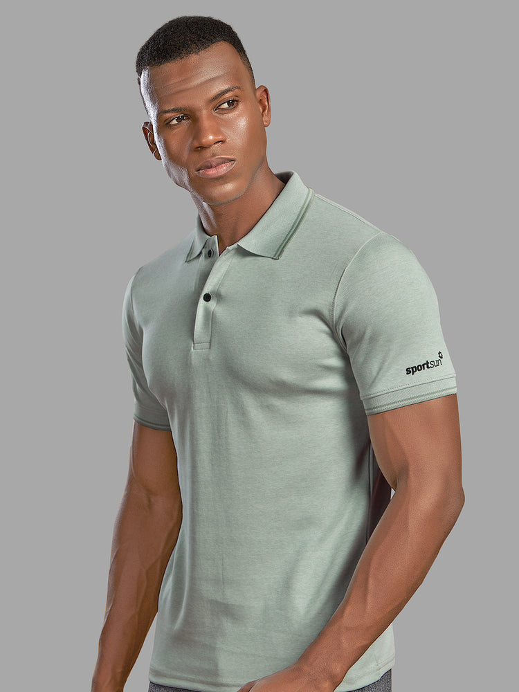 Sport Sun Pista Milange Cotton Matty Polo T Shirt