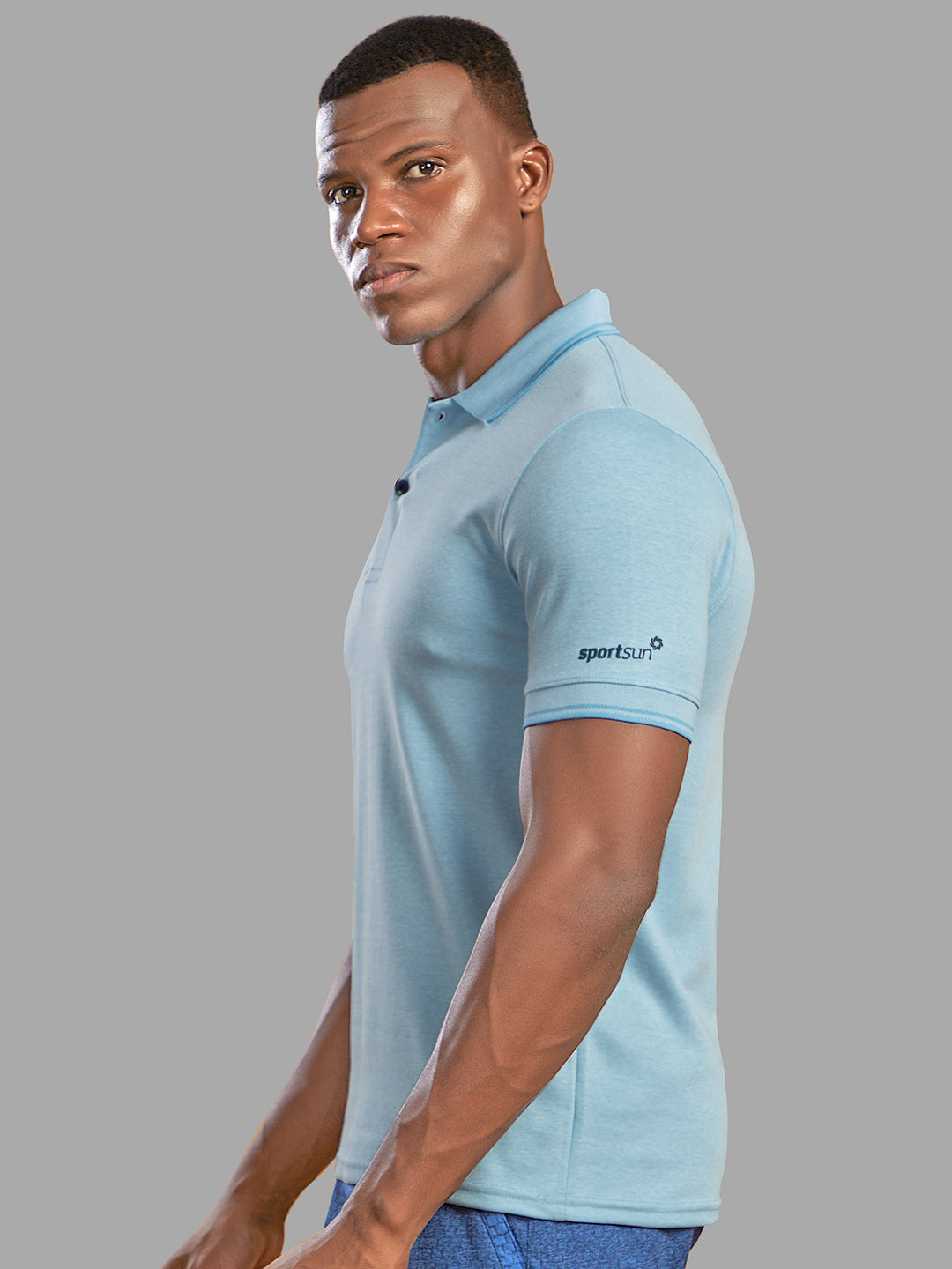 Sport Sun Sky Milange Cotton Matty Polo T Shirt