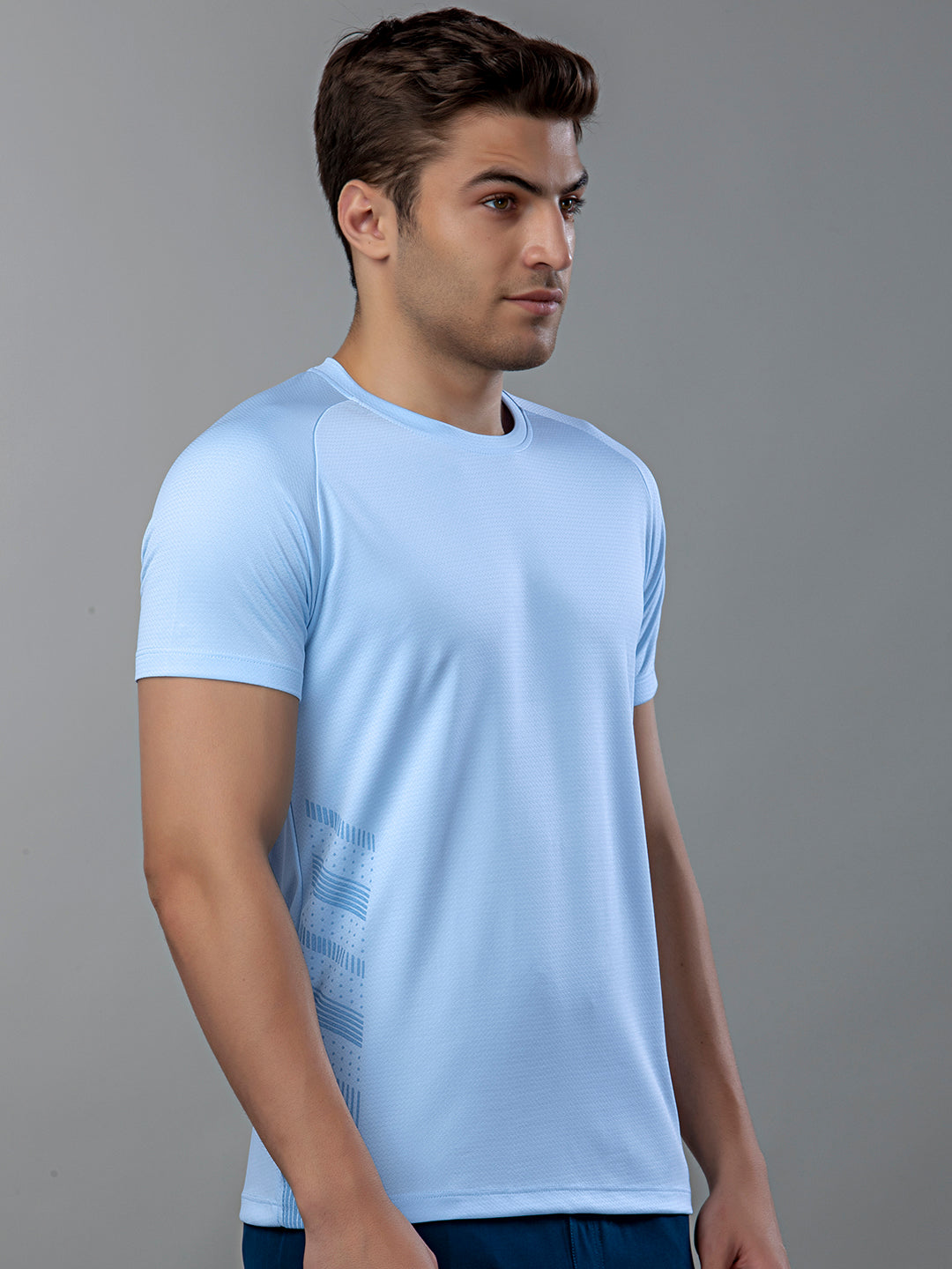 Sport Sun Active Round Neck Sky Blue T Shirt