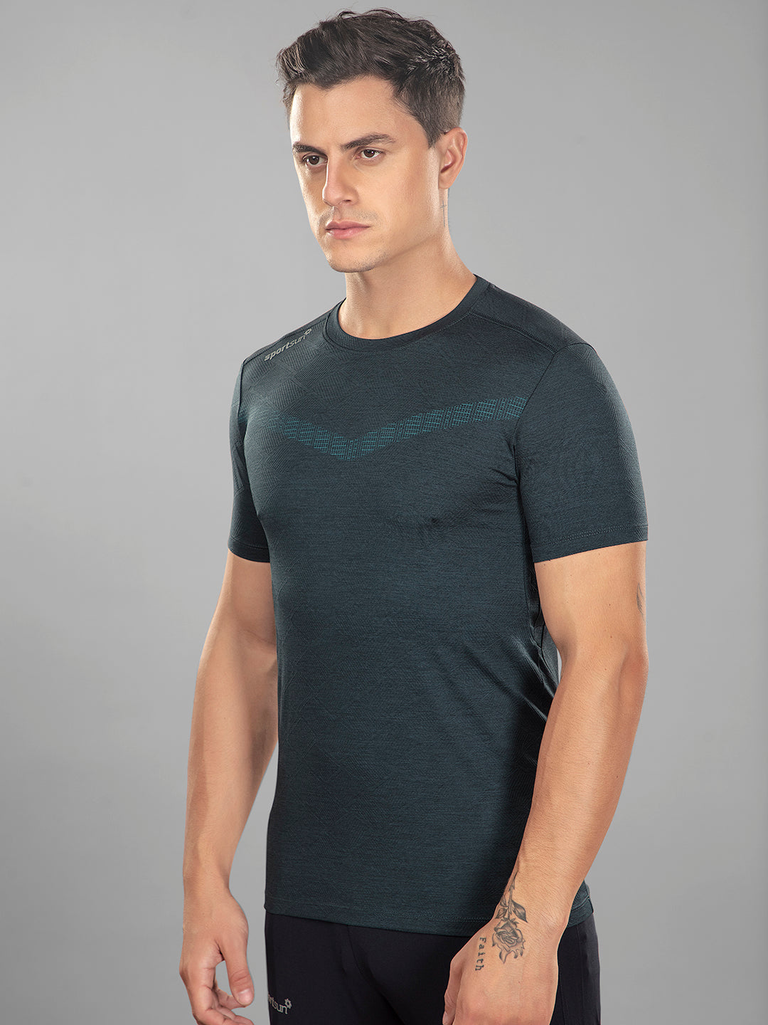 Sport Sun Playcool Pro Round Neck Teal T Shirt