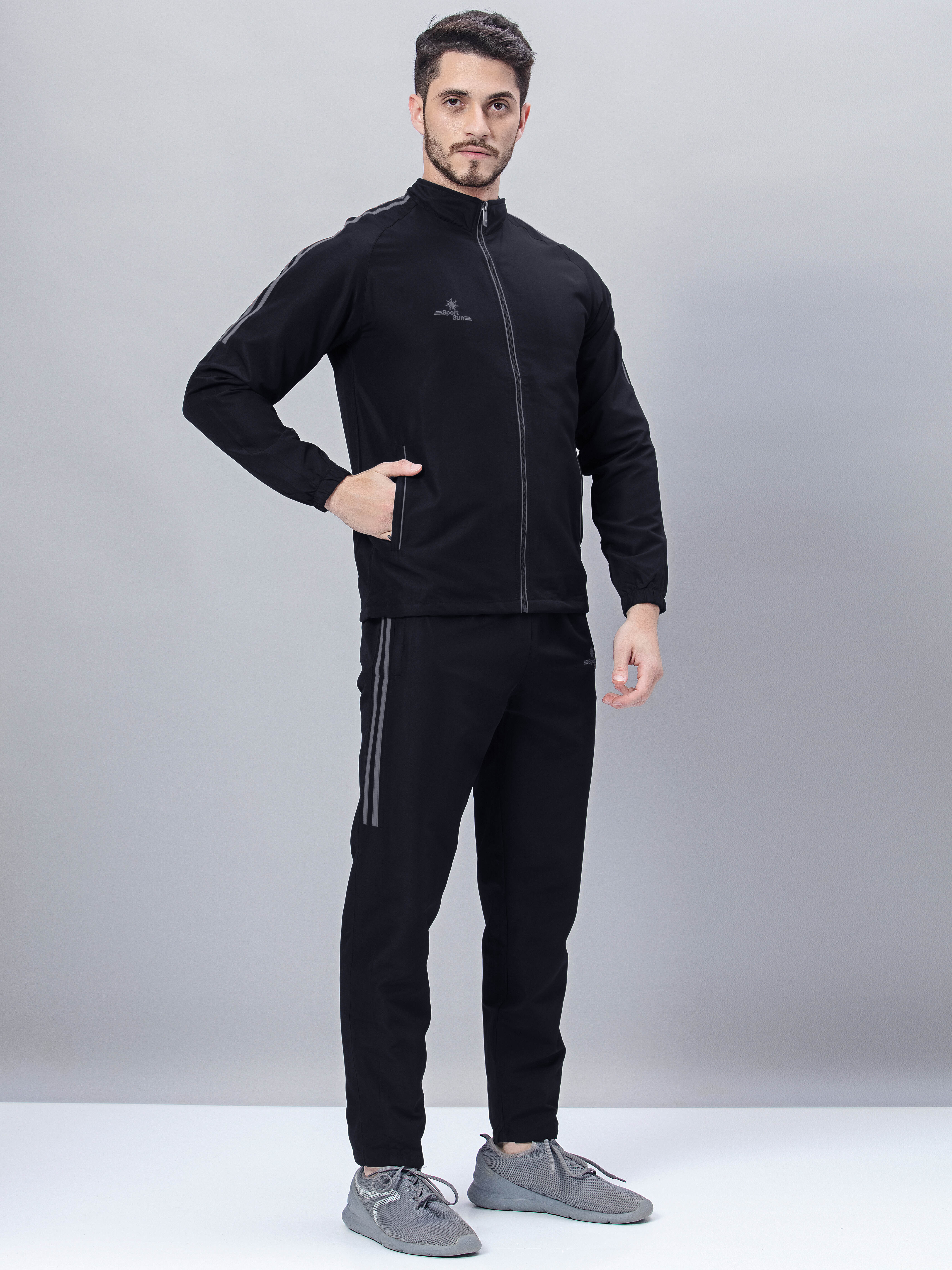 Sport Sun Micro Poly Men Black Track Suit