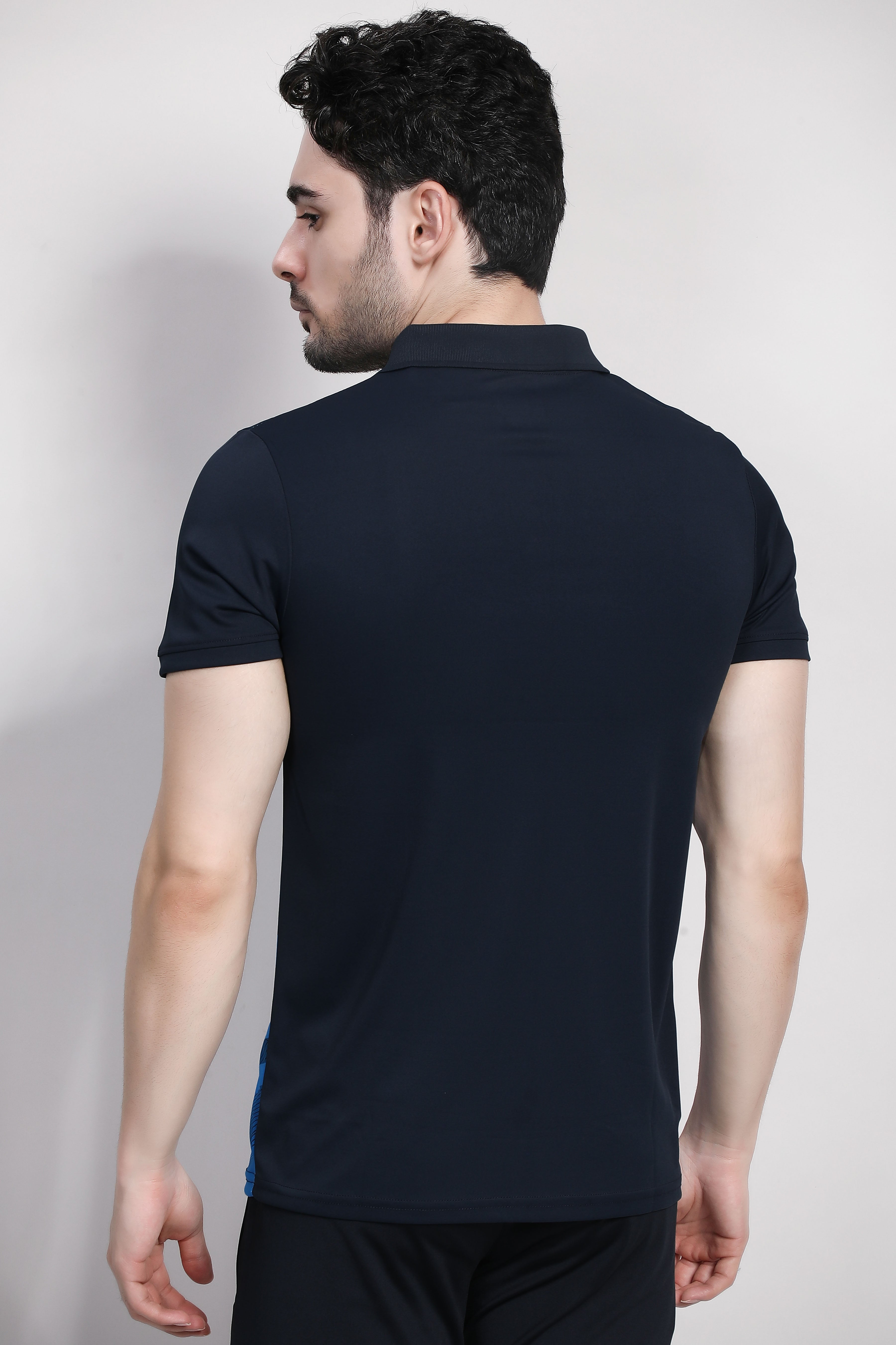 Sport Sun Printed Navy Blue Polo T Shirt