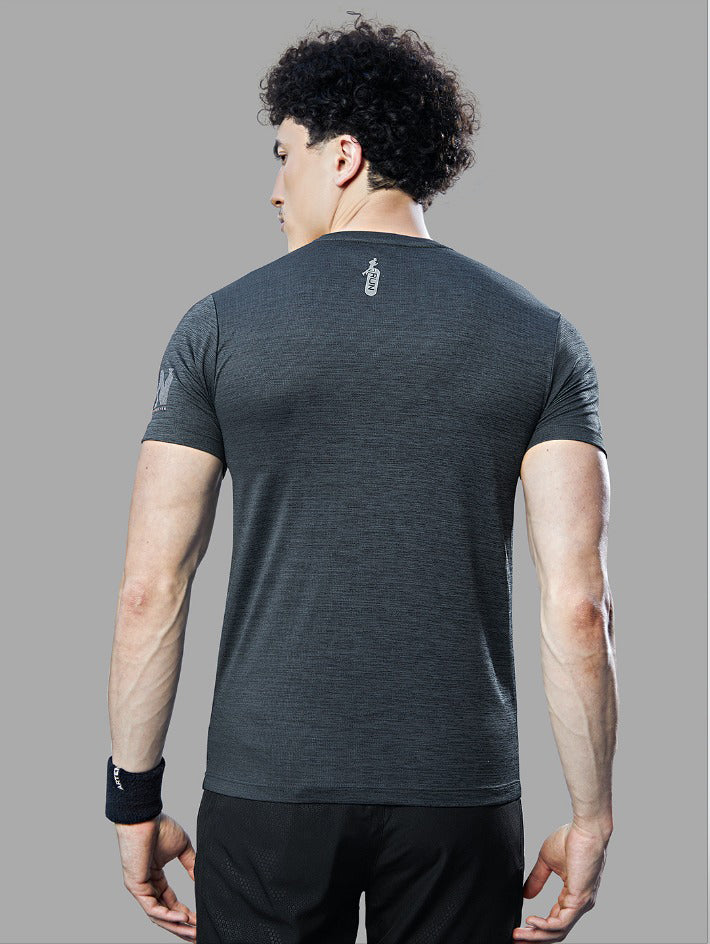 Sport Sun Cool Run Round Neck Dark Grey T Shirt