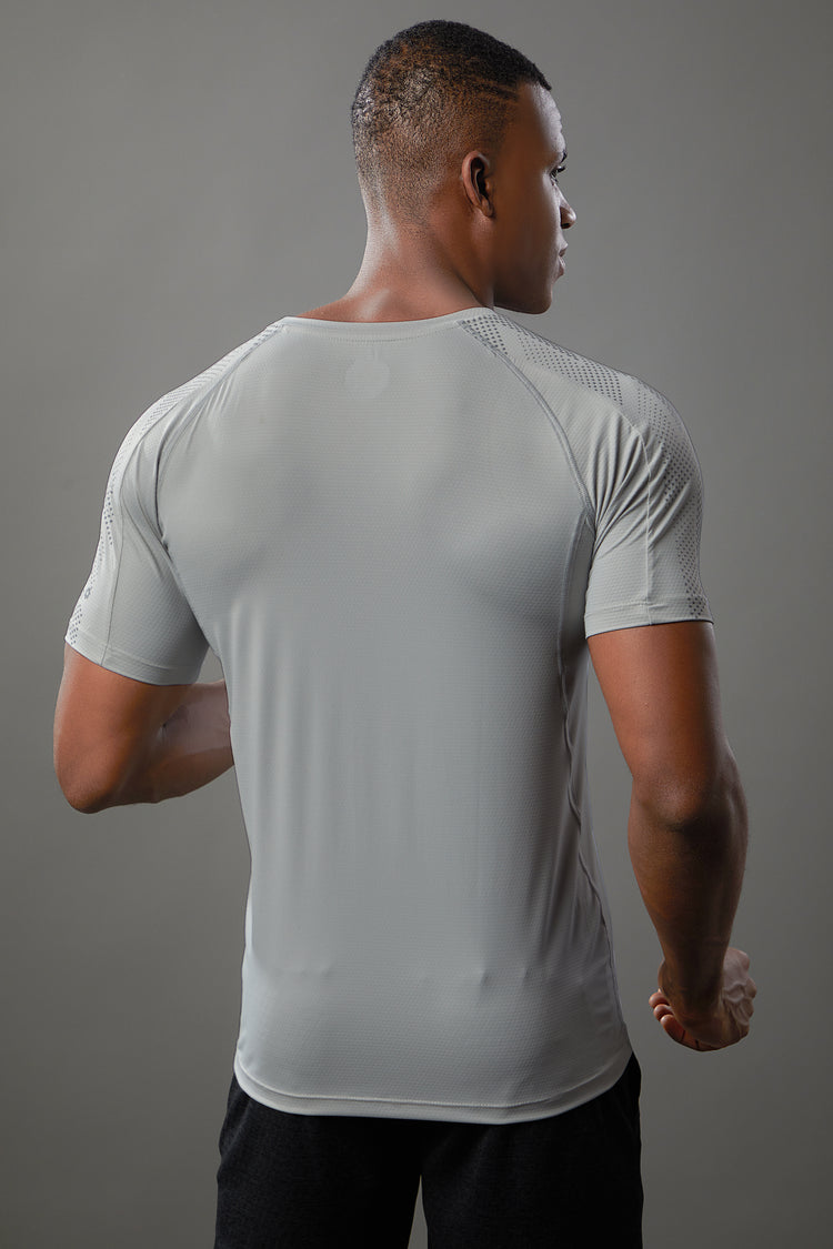 Sport Sun Round Neck Nylon Max Light Grey T Shirt