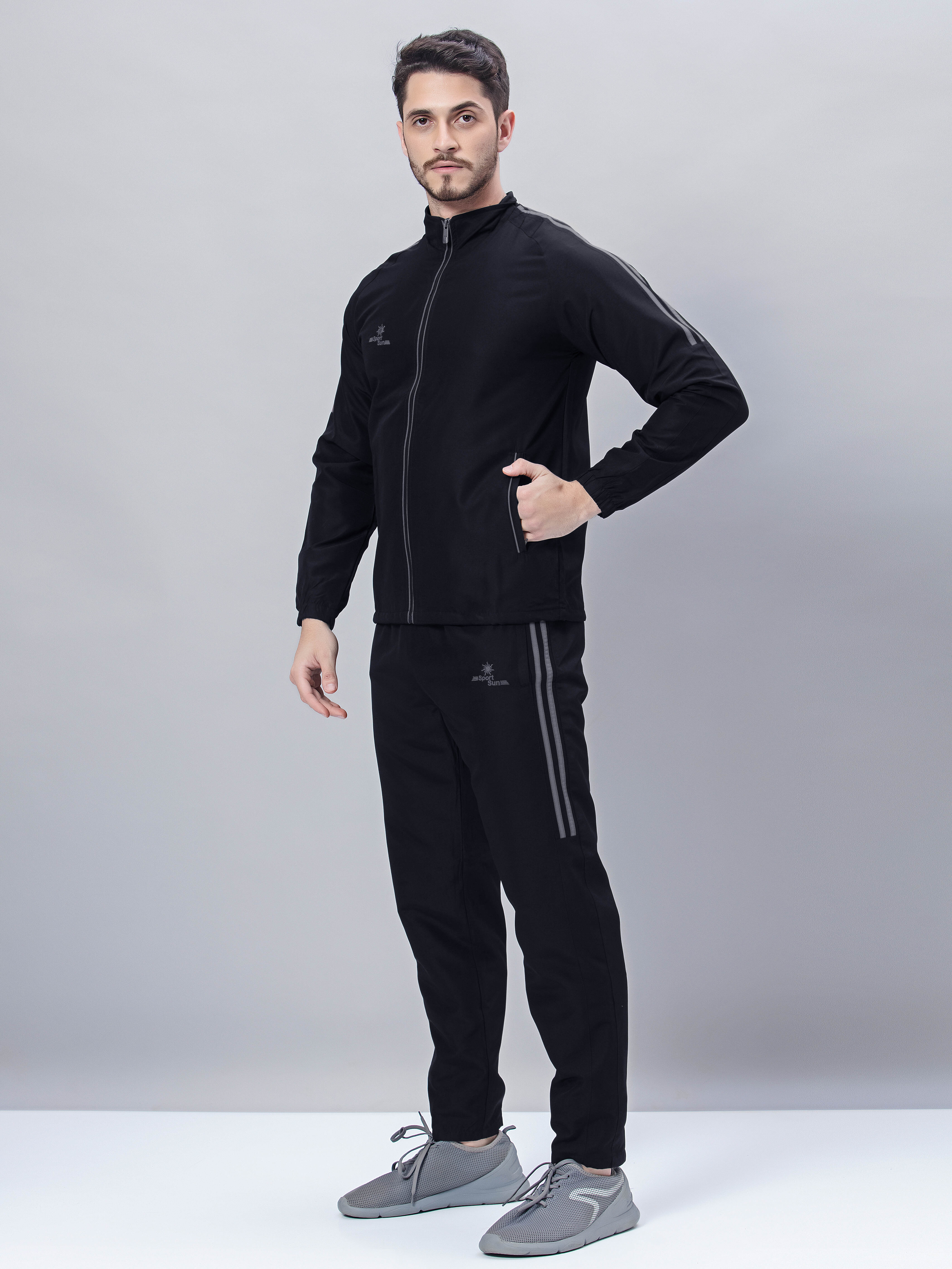 Sport Sun Micro Poly Men Black Track Suit