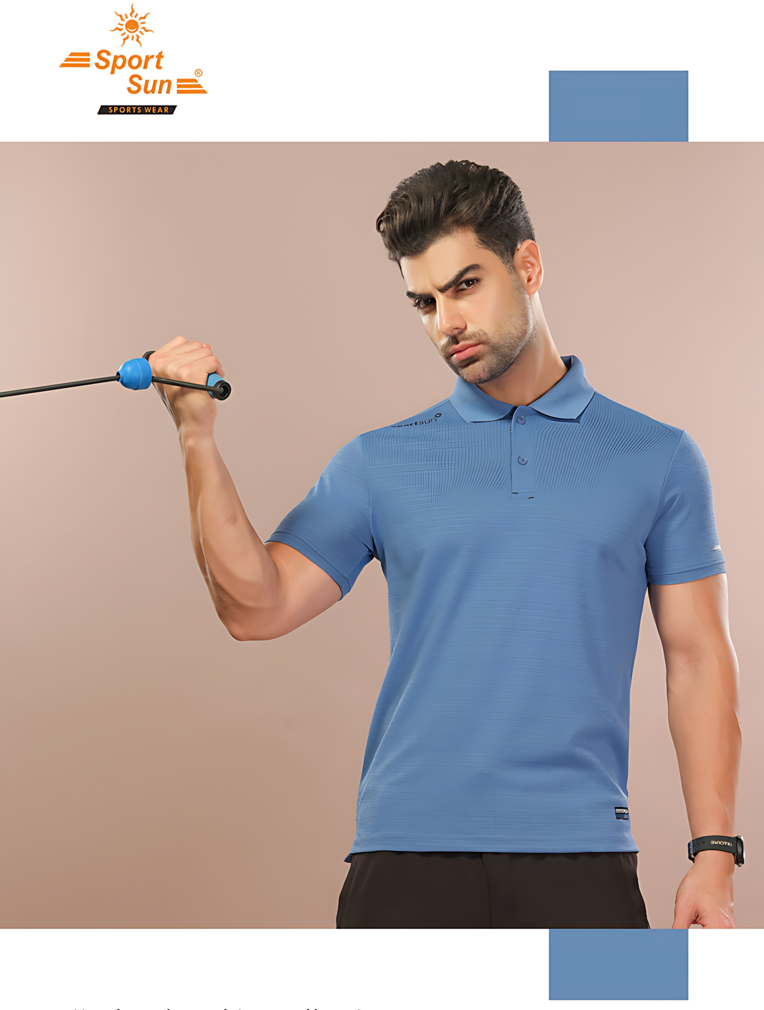 Sport Sun Playcool Polo Sky Blue T Shirt