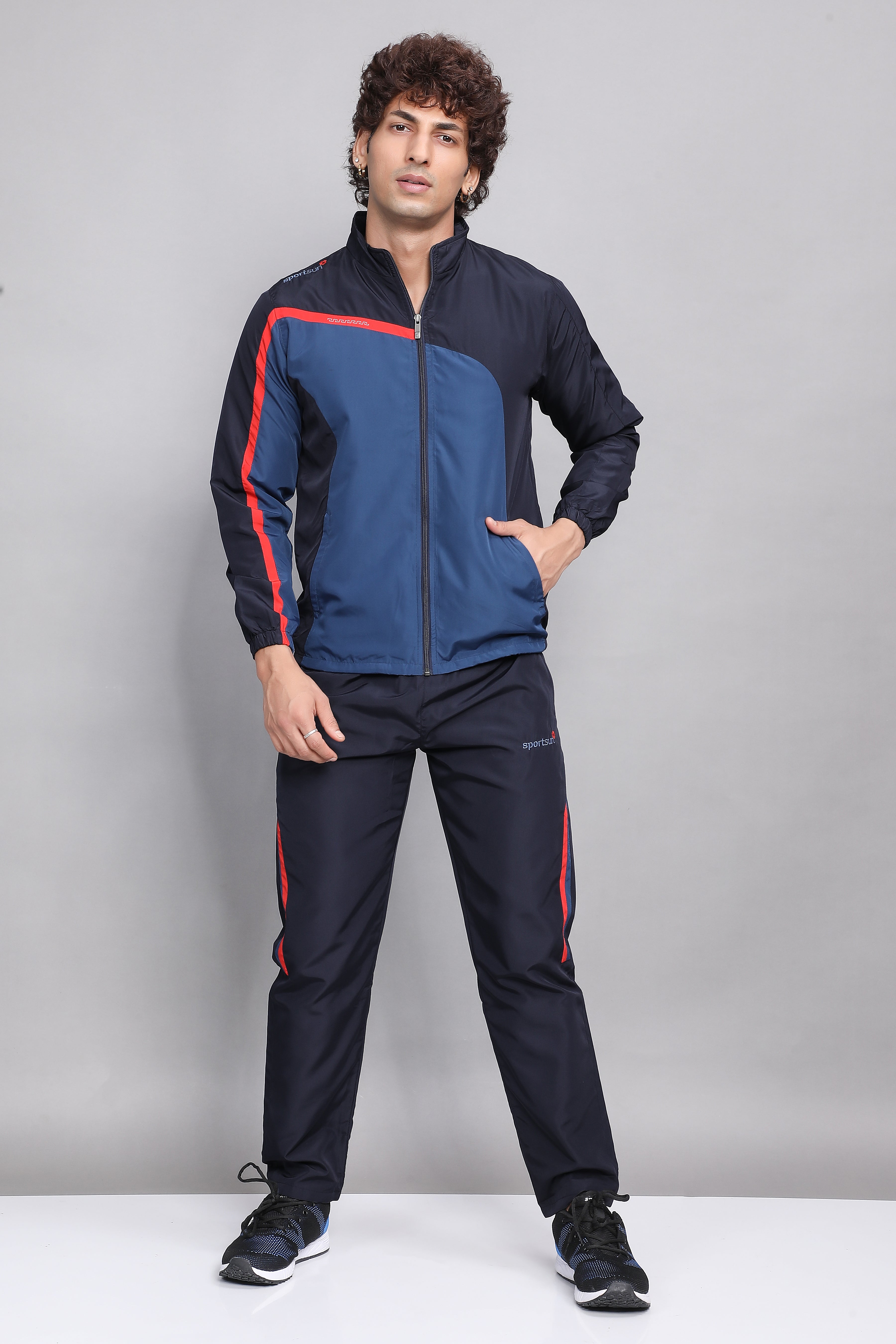 Sport sun navy polyester tracksuit on sale