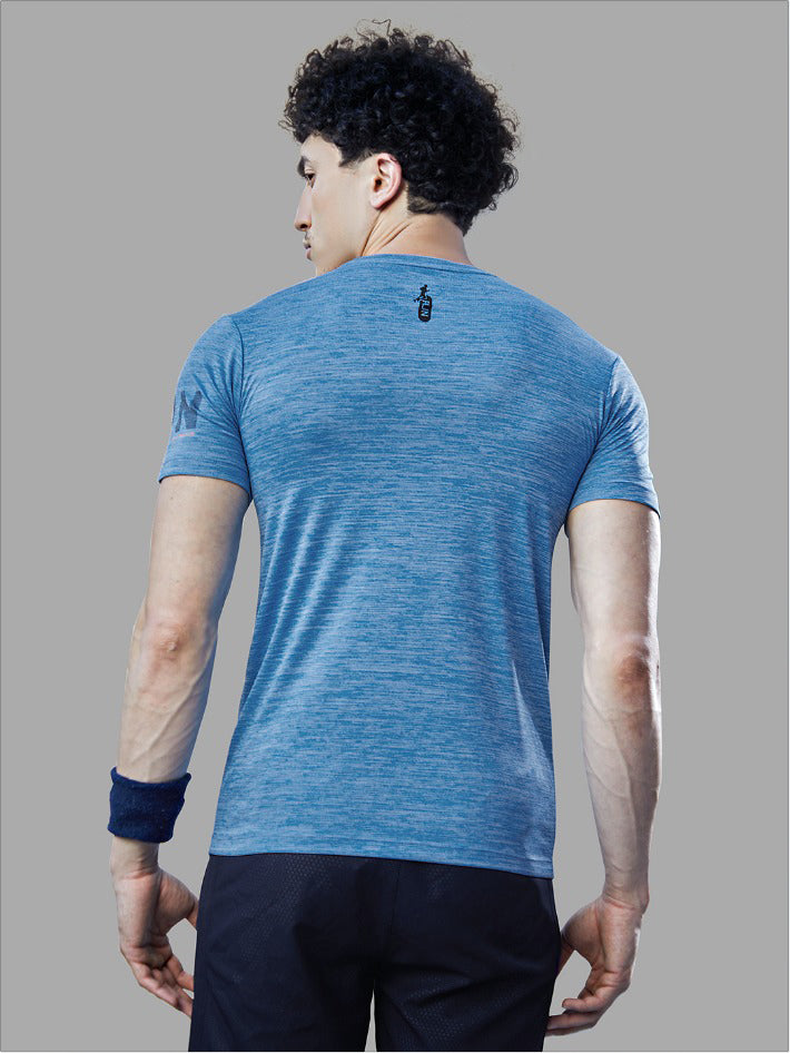 Sport Sun Cool Run Round Neck Sky Blue T Shirt