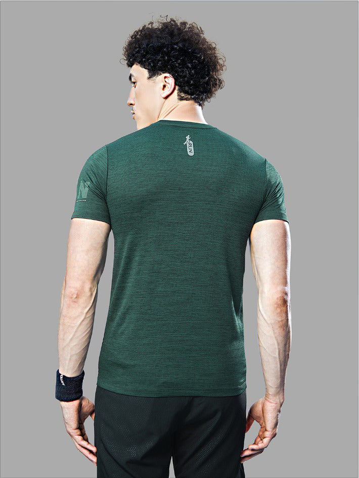 Sport Sun Cool Run Round Neck Green T Shirt